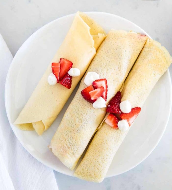 Crêpes aux fraises