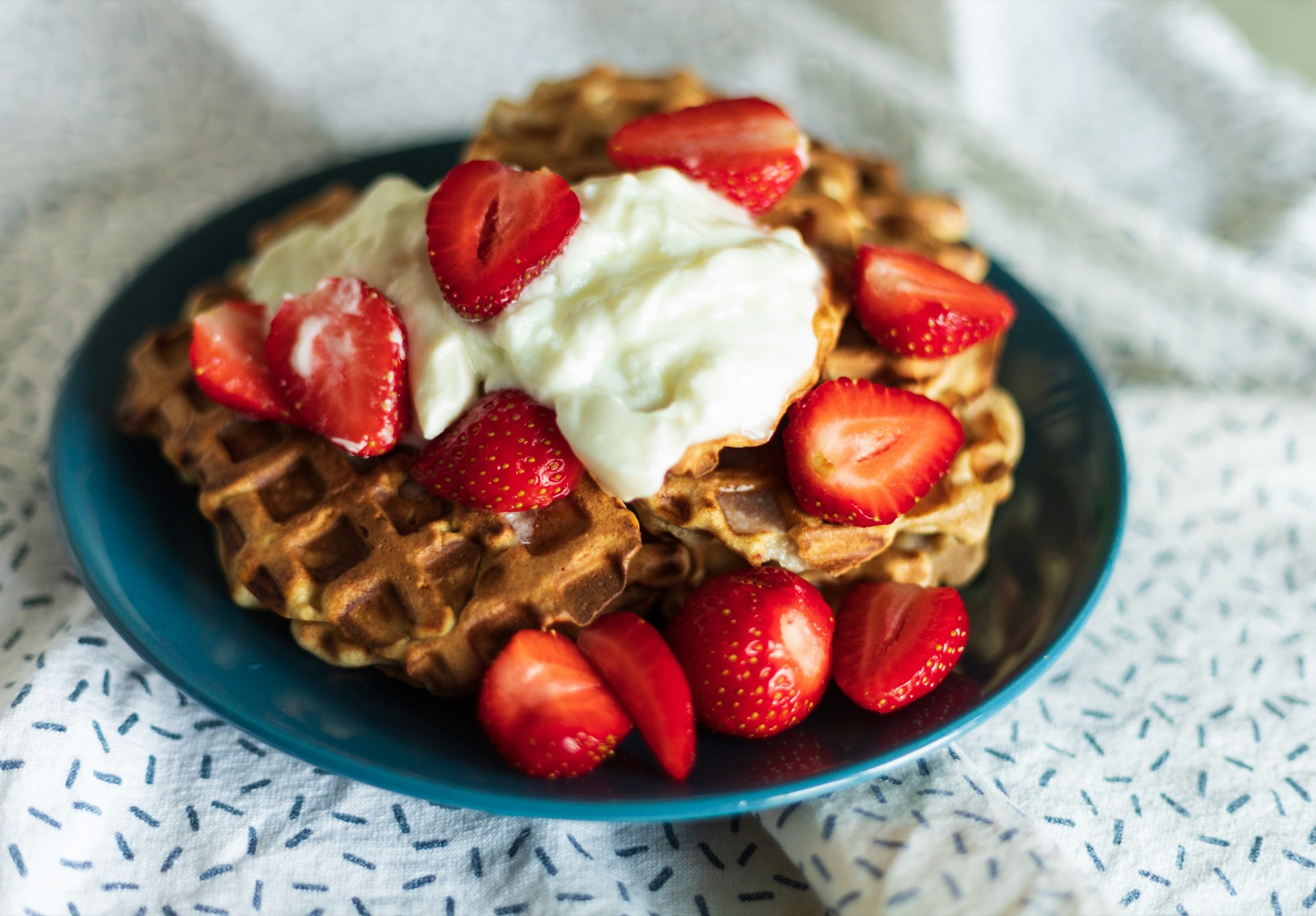 Waffles aux fraises
